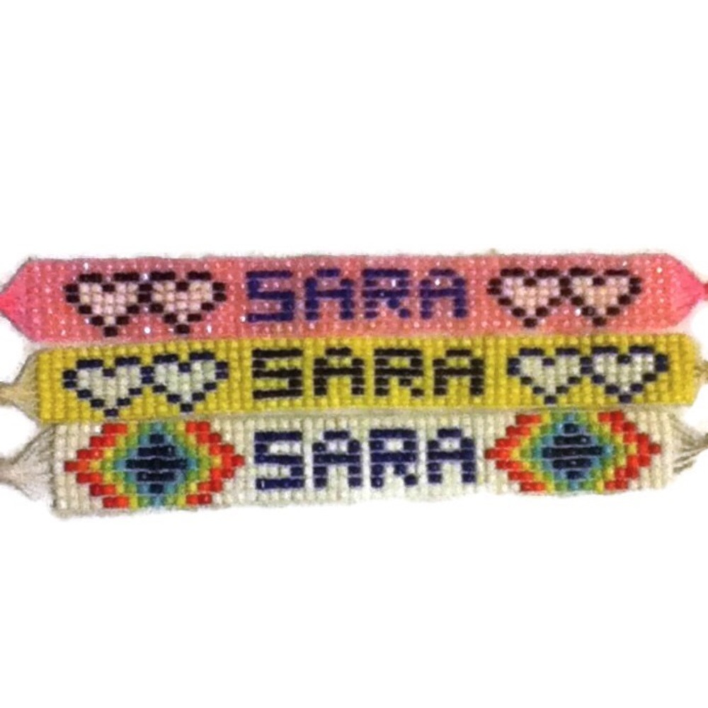 Sara Spellout Seed Bead Colorful Name Bracelet